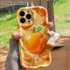 Phone case: 2D flat design, suitable for iPhone 18 17 16 15 14 13 Pro protective case, orange fruit, perfect Christmas and Halloween holiday gift