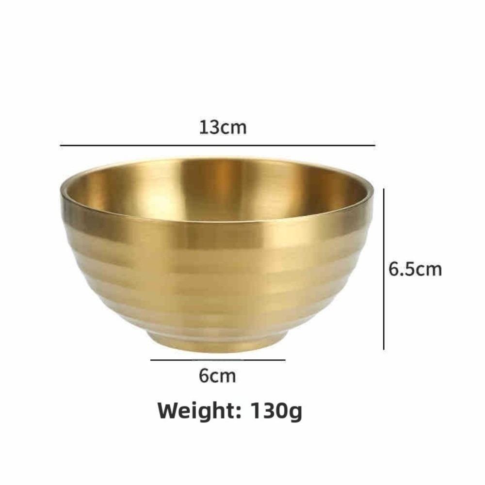 Round Shape Double Layer Insulated Bowls 304 Stainless Steel Soup Bowls Kitchen Dining