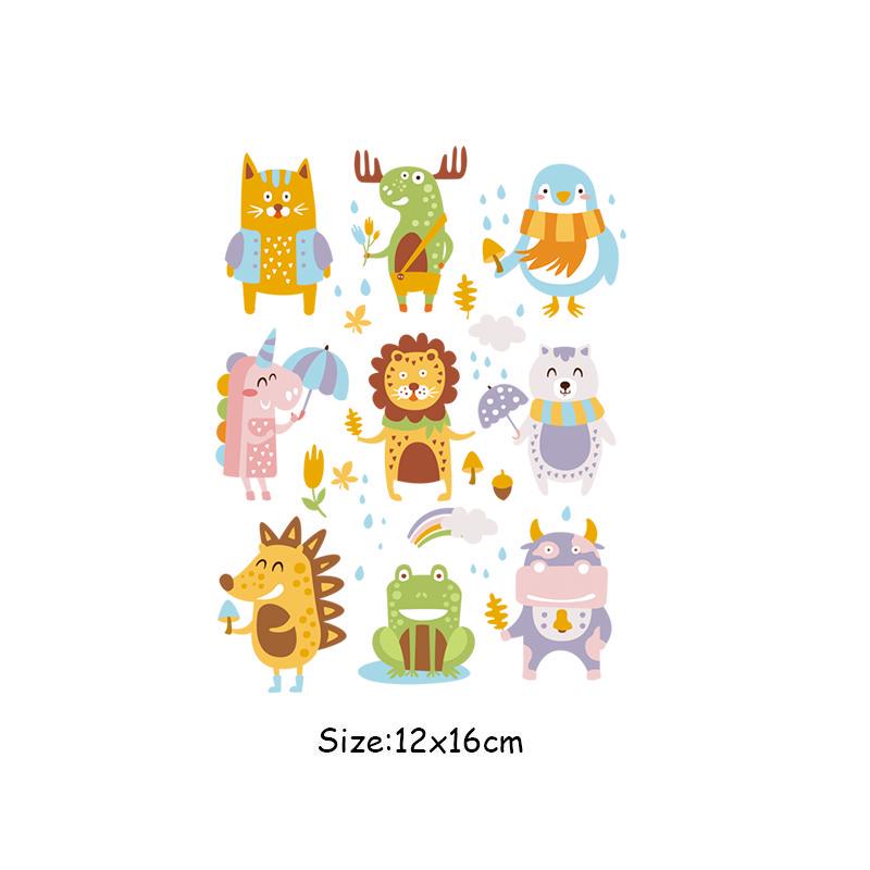 Iron On Patches Cute Animal Set Diy Accessory Fashion Heat Transfer Stickers Patches For Clothes
