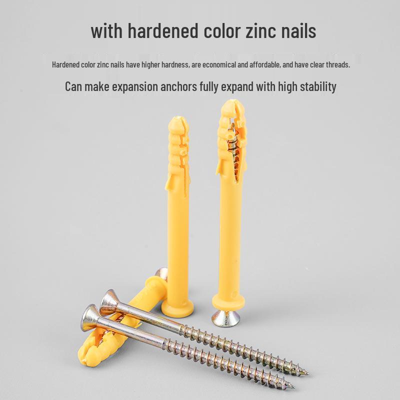 Little Yellow Croaker M6 Expansion Screw & Tube Set with Self-Tapping Screws, Wall Nails, Rubber Plugs, and Clips (6, 8, 10mm)