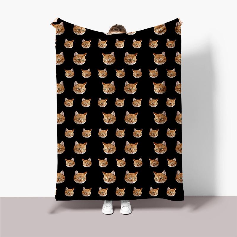 Personalisierte Flanelldecke mit schwarzem Hintergrund, Foto von einem Gesicht, Geburtstags-Erinnerungsdecke