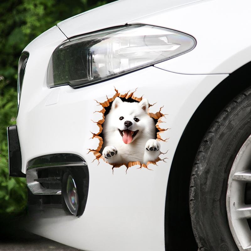 3d Dog Car Sticker Auto Window Bumper Cover Scratches Waterproof Decals Motorcycle Fairing Decoration Animal Car Accessoriesl