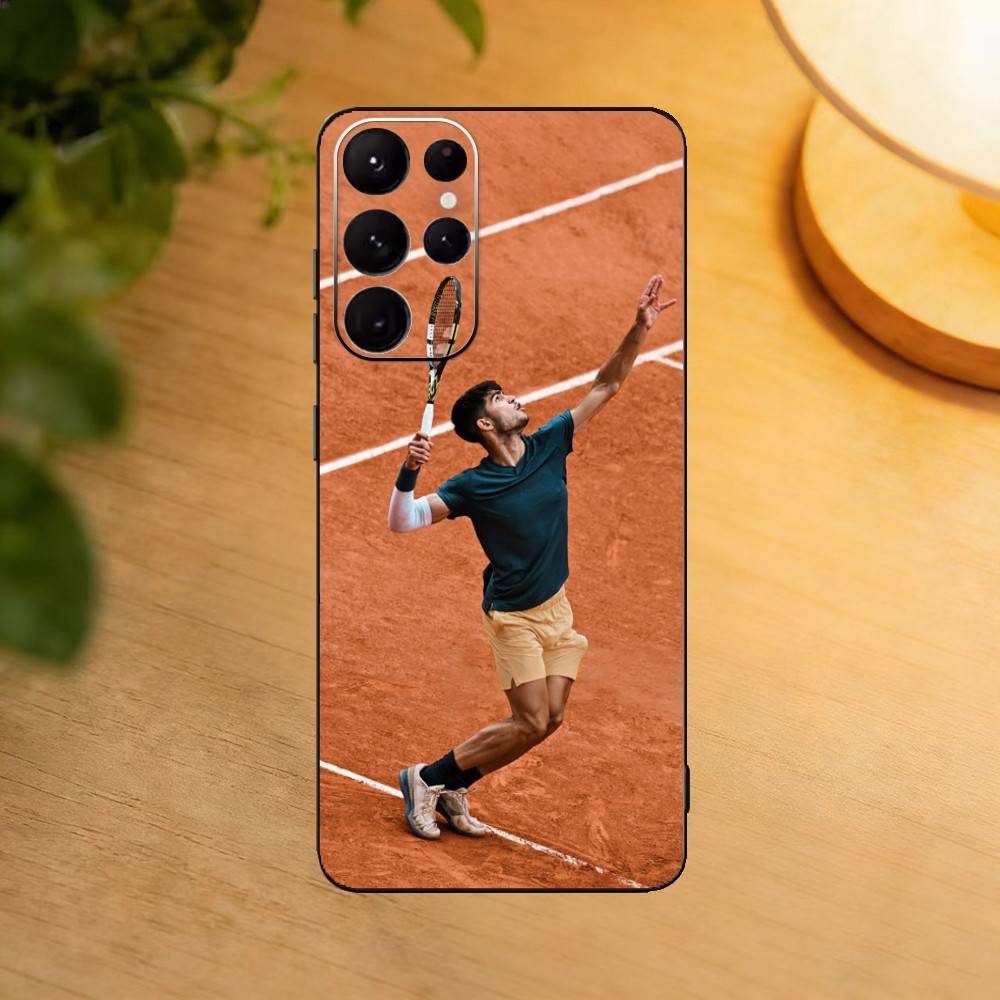 Carlos Alcaraz Tennis Phone Case For Samsung S25,24,23,22,30,21,10,9,Ultra,Plus,Lite Soft Black Case Samsung S21Ultra