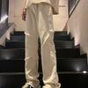 Herrenbekleidung Amerikanischer High-Street-Vibe Weiße Jeans Männliches Gefühl Ins Rüpelhaft Schön Schlanke Passform Roher Saum Mikro-Stretch-Hose