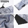 WTEMPO Dámské šik síťované patchworkové tričko s dlouhým rukávem + vnitřní přiléhavý top na ramínka, asymetrické falešné dvoudílné zkrácené topy