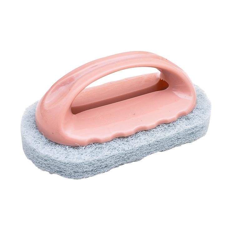 

Щетка для чистки керамической плитки дома, скандинавская кухня с ручкой, губка-салфетка, многофункциональная, однотонная, щетка для ванны и плиты розовый