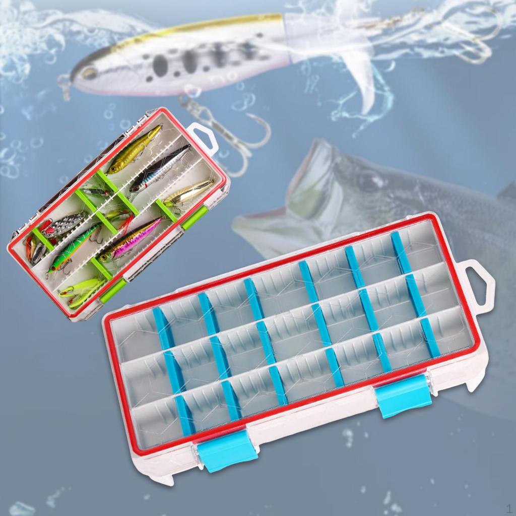 Fishing Tackle Box Jewelry Organizer Container Gear Lure Storage Case 21 Compartments for