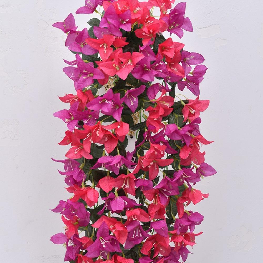 Realistic Faux Bougainvillea Fake Silk UV Resistant Artificial Flowers Plant Long Trailing Summer Decoration Bougainvillea Vines