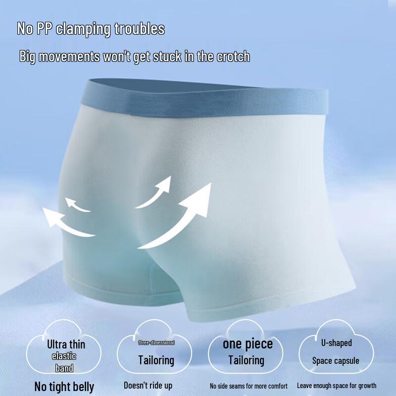 Boru Teen Boys' Pure Cotton Anti-Bacterial Boxer Briefs