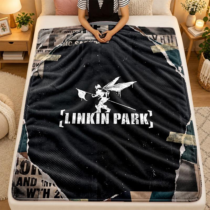 Flannel BlanketLinkin Park Warm Soft Throw Blanket for Indoor Sofa Bed Living Room Use