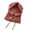 Soft Warm Balaclava Cap Crochet Hooded Scarf Hat for Skiing Hiking Universal Lady Windproof Shawl Hat with Neck Covers