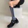 Fashion Stripe Pressure Socks Breathable Elastic Compress Zipper Socks Hosiery Comfortable Cycling Sports Socks Outdoor Exercise