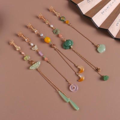 Ručně vyráběný přívěsek brož Cheongsam v retro stylu s třásněmi a doplňky