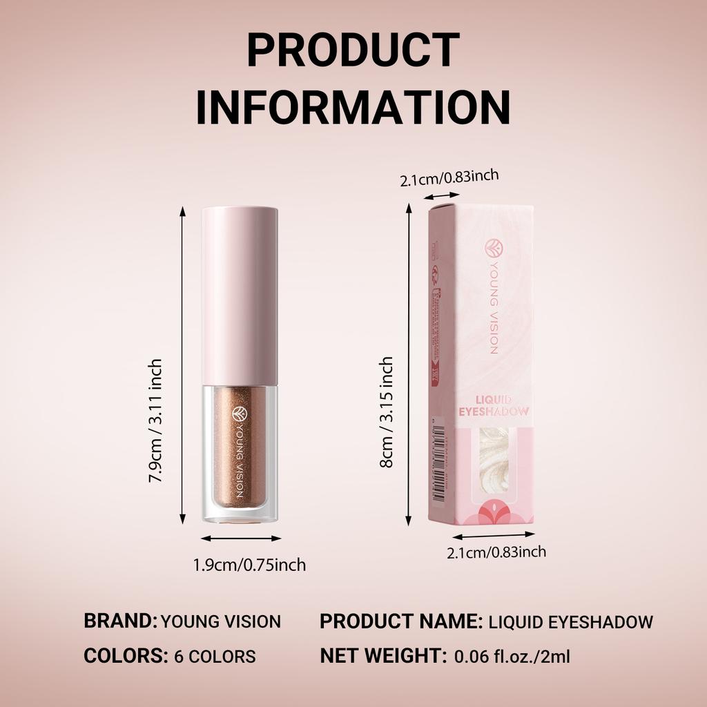 6-color Waterproof Metallic Liquid Eyeshadow Sparkle Glitter Eye Pigment Long Lasting Quick Dry Eye Makeup for Women