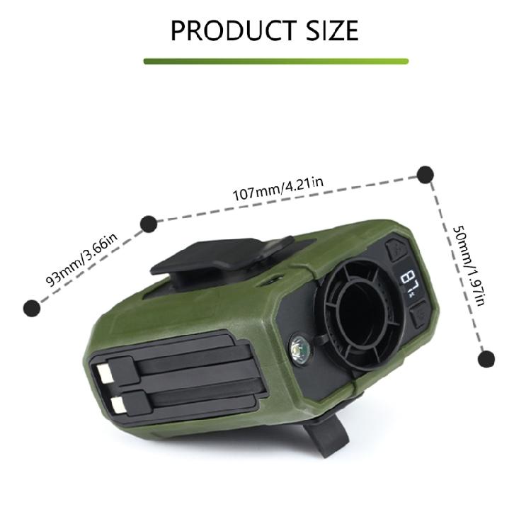 10000mAh Portable Waist Clip Fan Outdoor Portable Cooling Fan With 5 Speeds & Flashlights for Outdoor Camping Travel