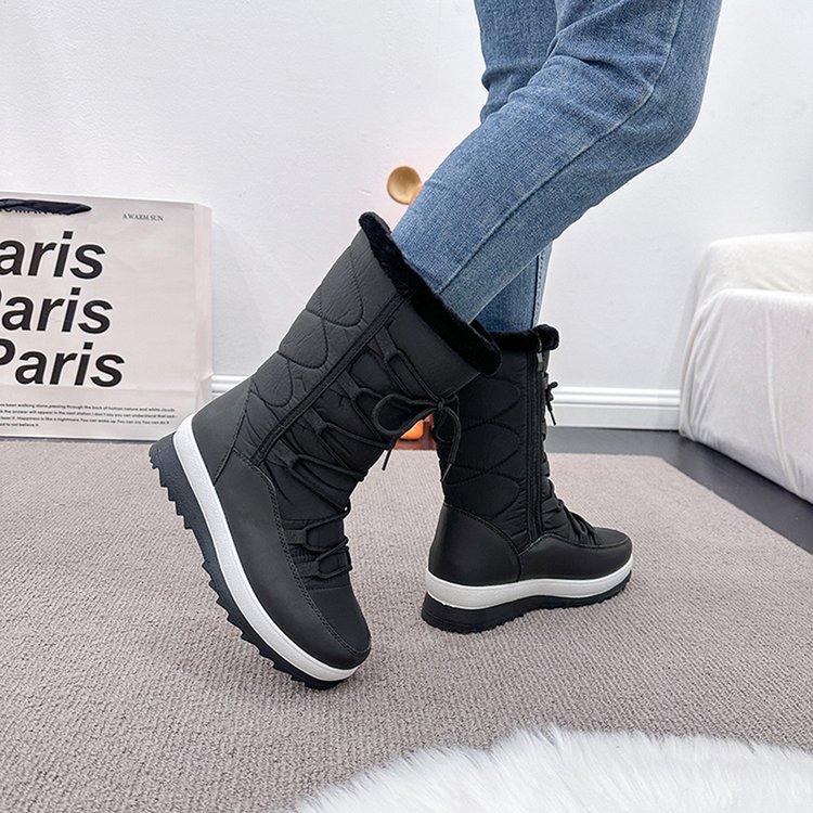 Large Size Fall and Winter New Padded Thickened Snow Boots Women's Cotton Boots Snow Boots