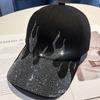 Fashion Hot-drilling Flame Baseball Cap for Men and Women Outdoor Personalized Street Style Sunshade and Sunscreen Cap