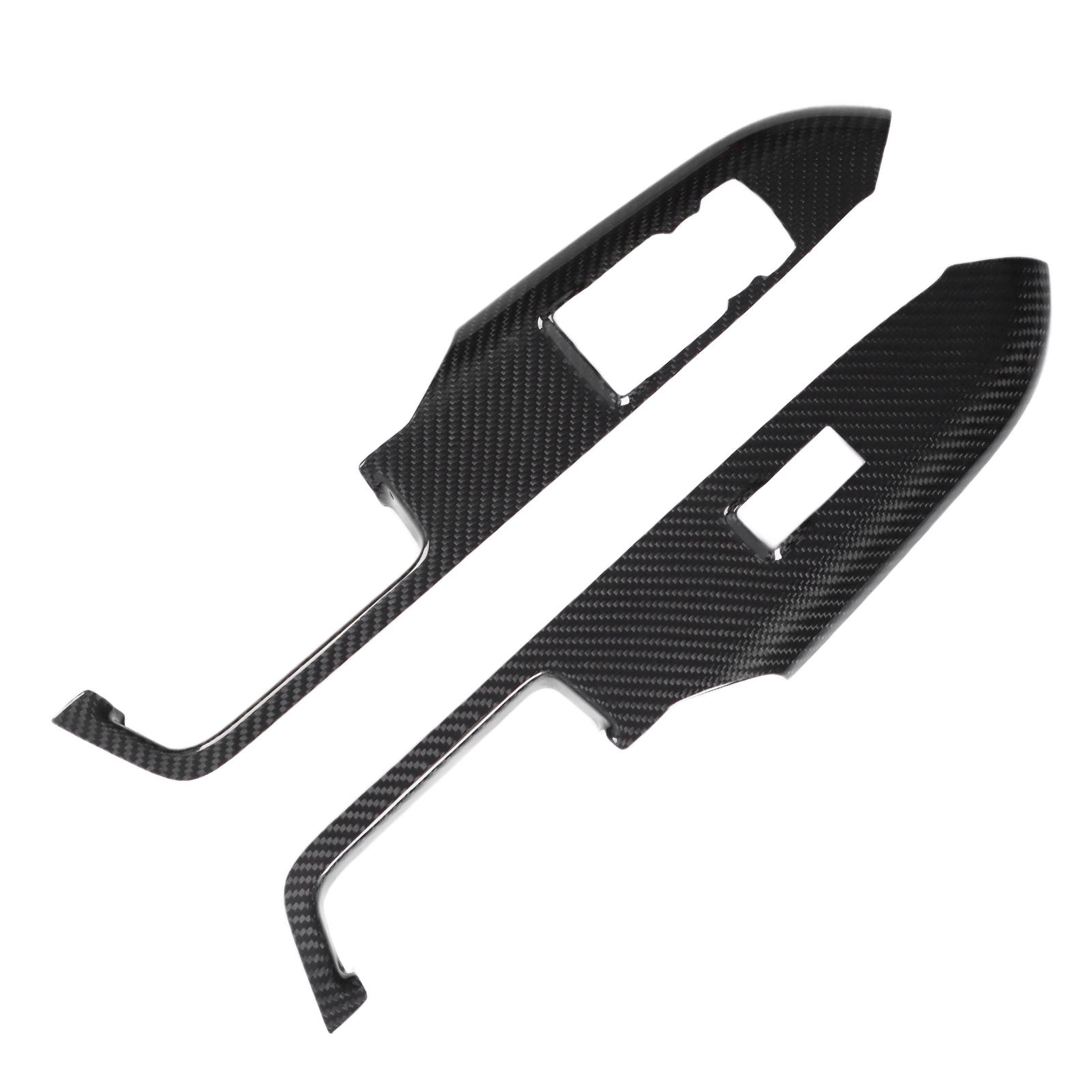 

2pcs Inner Door Armrest Panel Trim Cover Carbon Fiber Replacement for Ford Mustang RHD 2015‑2021