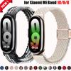 Nylon Braided Band for Xiaomi Watch 10/9/8 Magnetic Loop Band for Miband 10 9 8 NFC Sport Bracelet Smartwatch Replacement