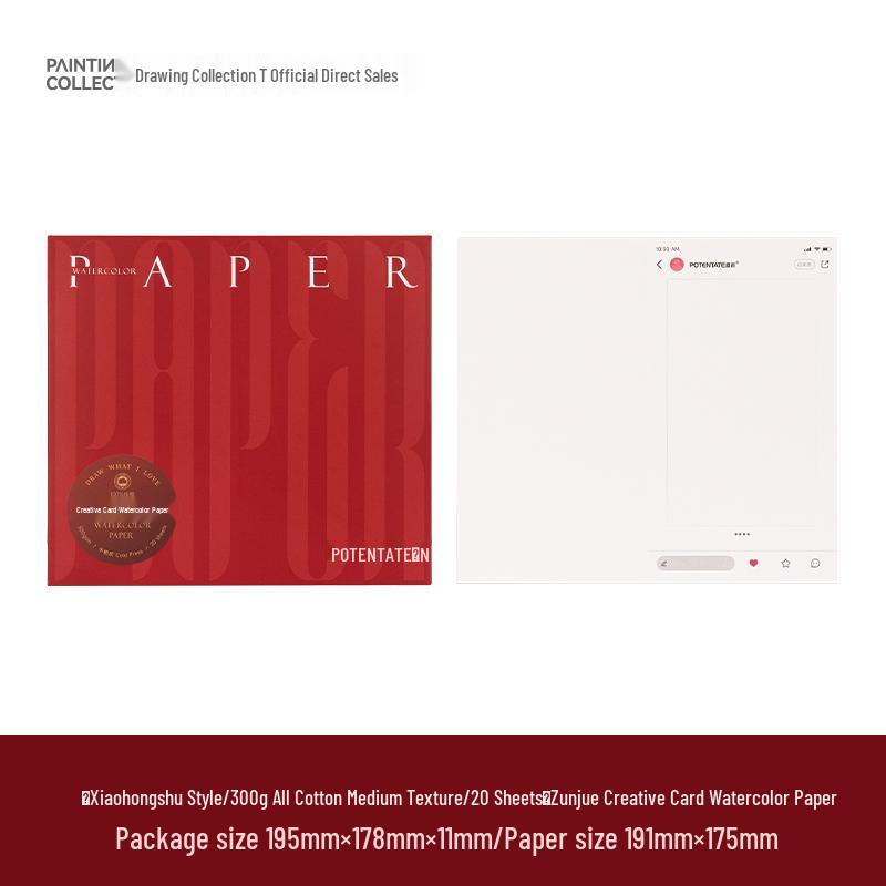 300g Cotton Medium Texture Watercolor Paper Card for Art Students and Beginners