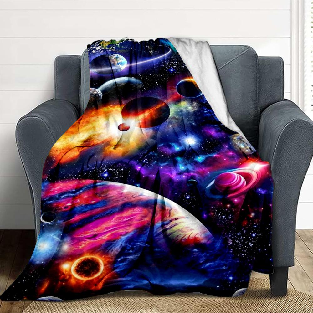 Space Journey Flannel Blanket Throw Blanket Soft Warm Sofa Bed Camping home Decor Unique Christmas Gift C9261958