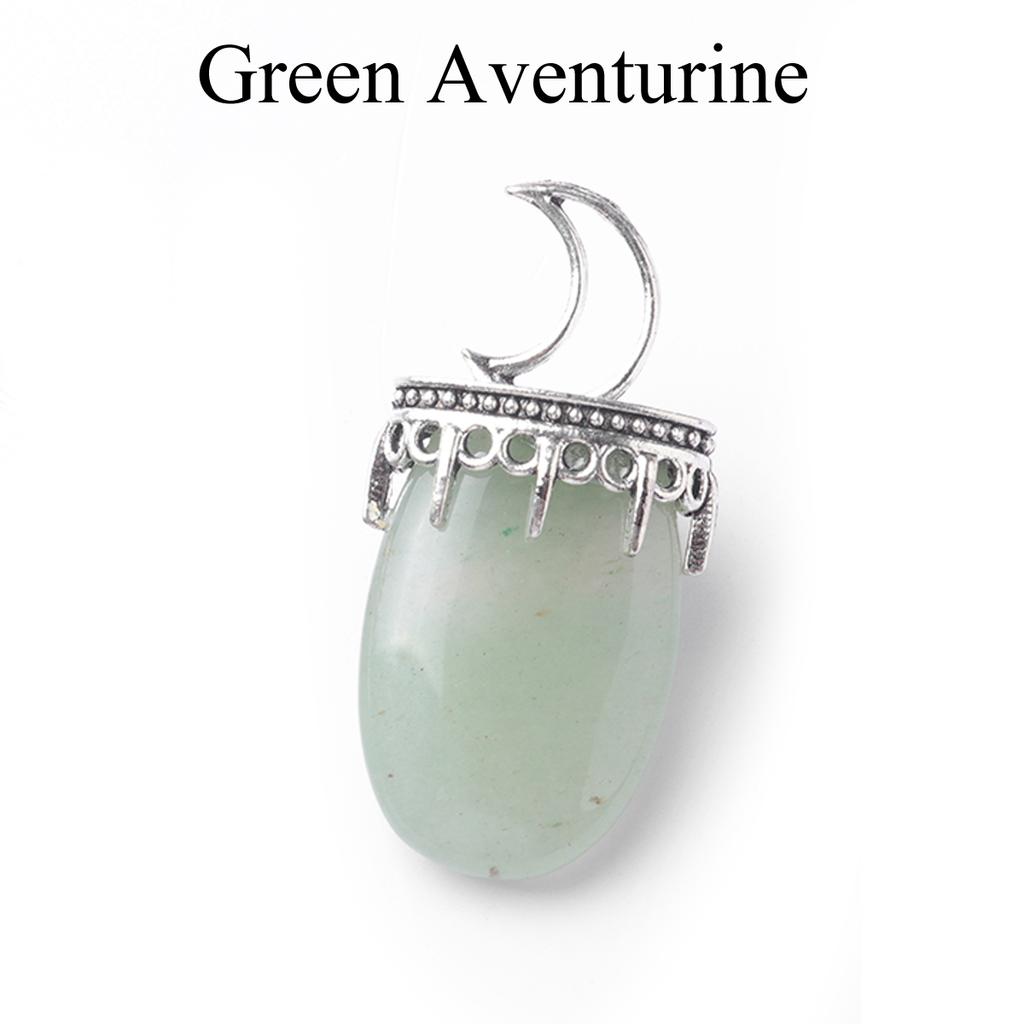 1Pc, Energy Natural Stone Moon Sun Pendant, Bohemian Style Reiki Healing Crystal Gemstone Charms for DIY Necklace Accessories, Creative Jewelry Making