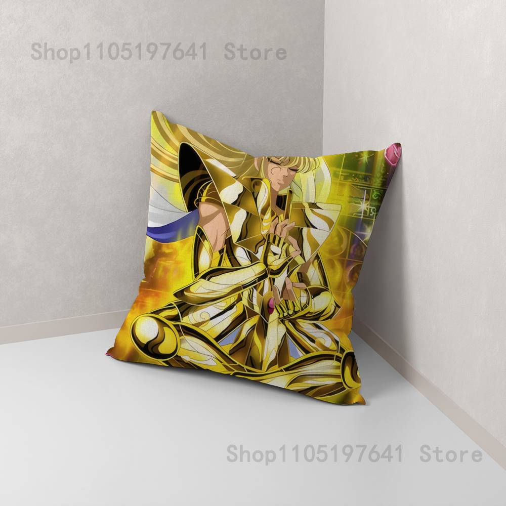 Saint Seiya Virgo Shaka Pillow Case Cute Cartoon Anime peripheralsBedroom Sofa Decorative Cushion Cover Soft Cushion Cover