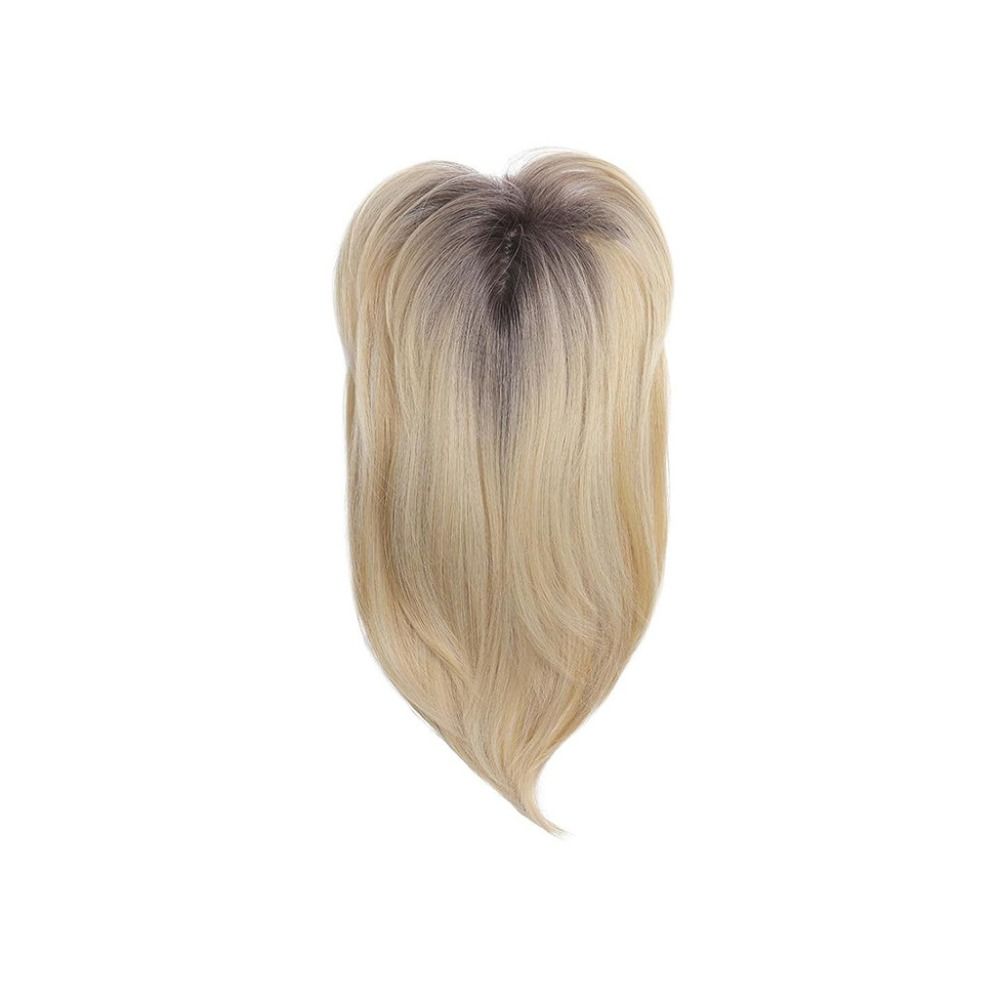 Straight Layered Hair Topper with Bangs Ombre Natural Topper Hairpieces for Women