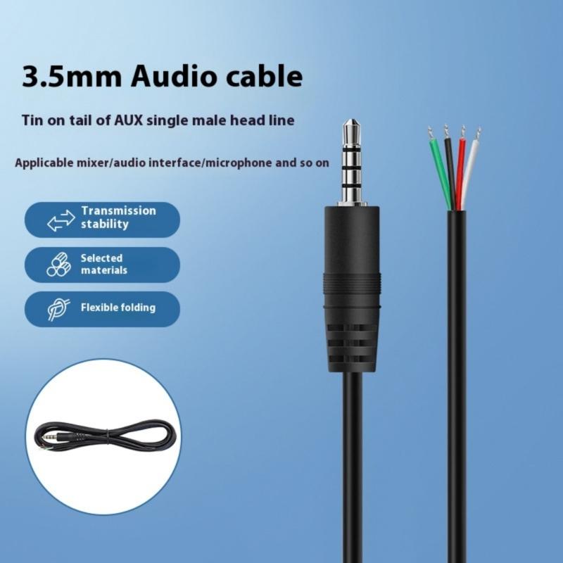3.5mm Connector Cable Male Adapter 4Pin Extension Wire Repair Cable Adapter For Microphone Studio Equipment Maintenance