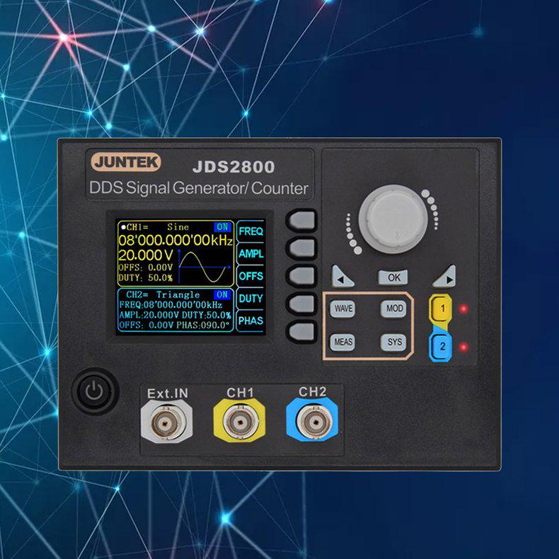 Digital DDS Function Signal Generator Arbitrary Waveform Akozon Signal Generator DDS Module JDS2800 AC100-240V Dual-channel DDS Function Arbitrary Waveform Signal Generator 15MHz