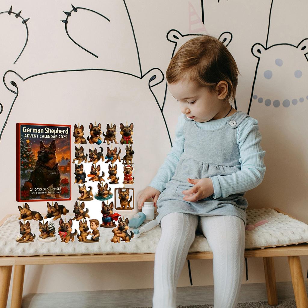 2D Flat Acrylic Mystery Box 24pcs Pendant With Airplane Box Funny Christmas Countdown Calendar