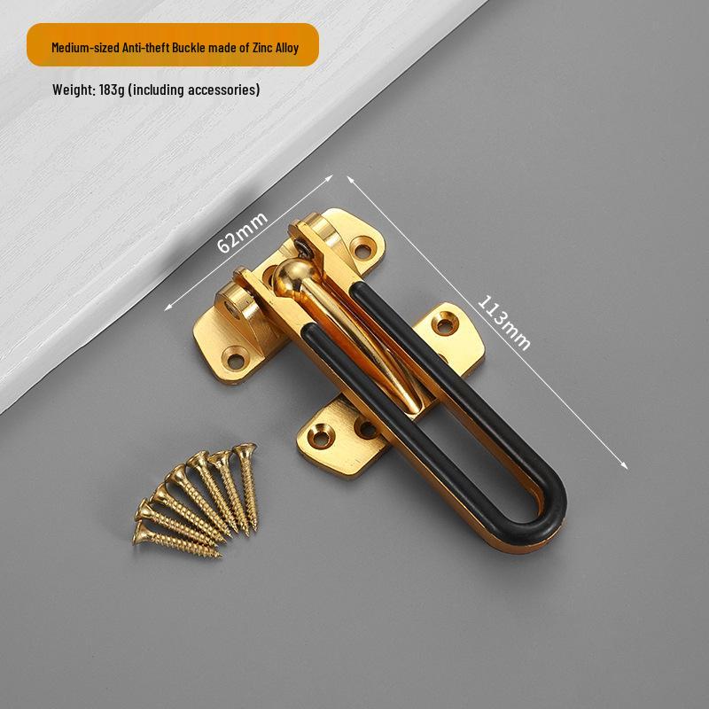 Zinc Alloy Anti-Theft Safety Door Chain with Pin-Type Bolt for Hotel Rooms