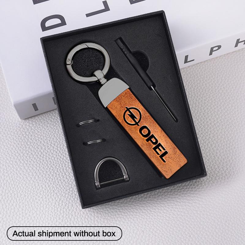 For Opel Corsa D Astra Insignia Mokka Adam Combo OPC Vauxhall Vectra H G Zinc Alloy Leather Car Keychain Key Ring Auto Interior