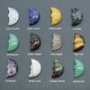 1Pc, Reiki Healing Crystal Carved Moon Face Ornament Decoration, Mini Natural Stone Quartz Gemstone Home Decor Jewelry, Halloween Gifts 26×15mm