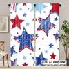 2PCS Digital Printed Curtains, Independent Stars Pattern, Artistic Pattern Window Drapes for Living Room Bedroom Decor