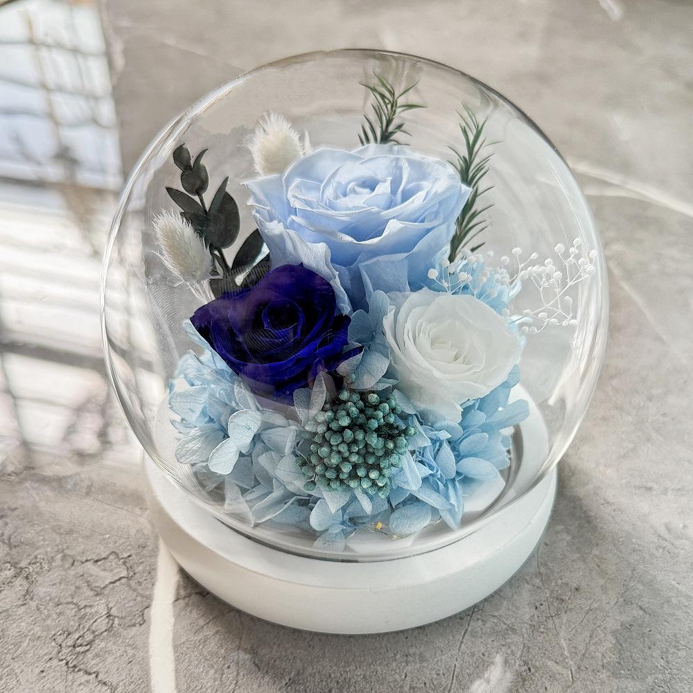 Eternal Flower Spherical Glass Cover Rose Sunflower Gift Christmas Valentine's Day Gift Eternal Flower Spherical