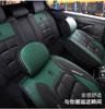 Housses de siège de voiture luxueuses entièrement en similicuir avec support lombaire ergonomique - Convient à la plupart des voitures 5 places, avec noir et surpiqûres rouges