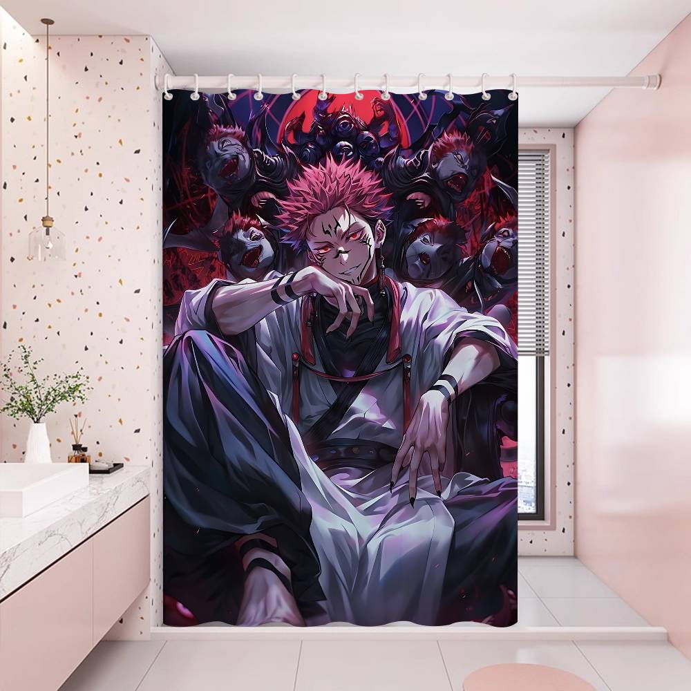 Satoru Gojo Jujutsu Kaisen 1pc Pattern Shower Curtain Plus Hooks Waterproof Machine Washable Polyester Fabric Abstract