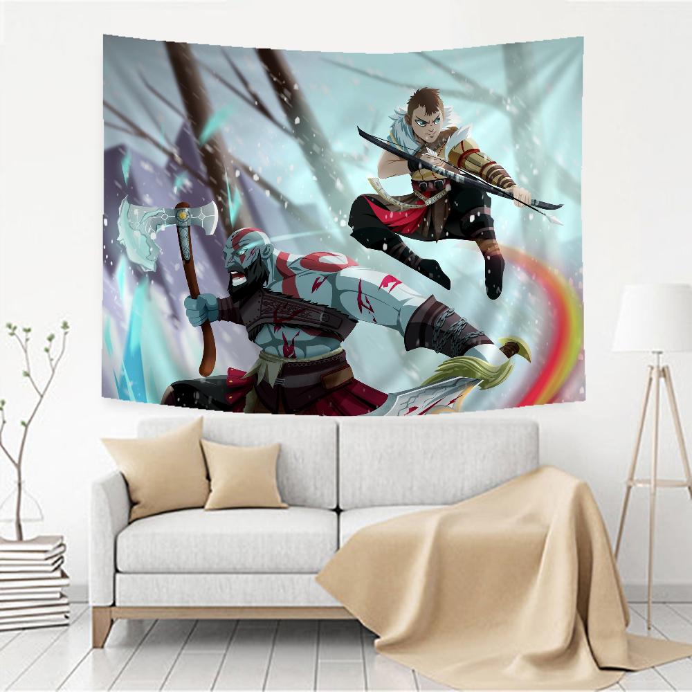 God of War Tapestry Floor Mat NonSlip Laundry Room Mat Laundry Decor Balcony Child Living Room Household Carpets