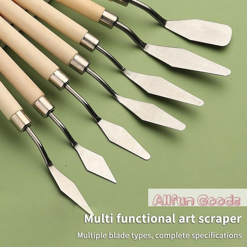 7Pcs/Set Stainless Steel Oil Painting Knives Artist Crafts Spatula Palette Knife Oil Painting Mixing Knife Scraper Art Tools