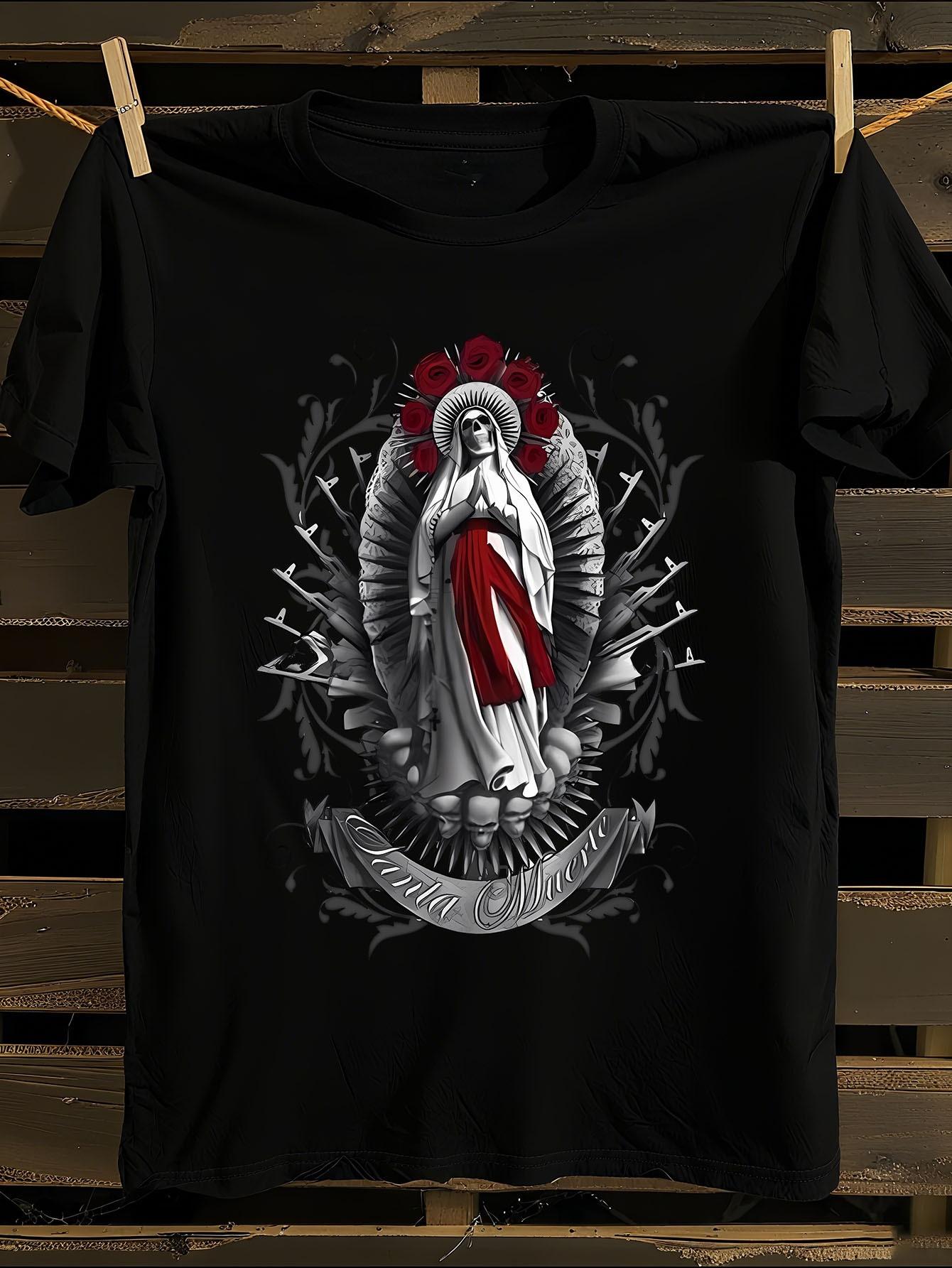 Santa Muerte Gothic Mexican Folk Art T-shirt XXXXL