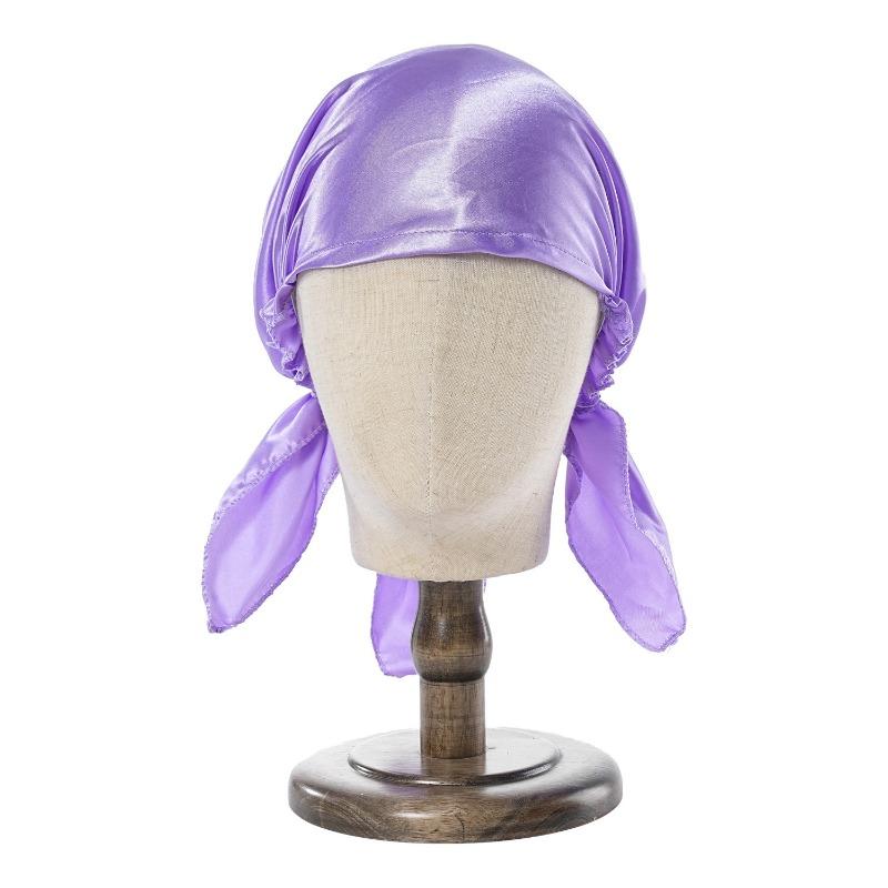 

Шарф Baotou, имитация шелкового атласного ночного колпака, домашняя треугольная эластичная шапка, женская эластичная цветная однотонная домашняя женская резинка для волос