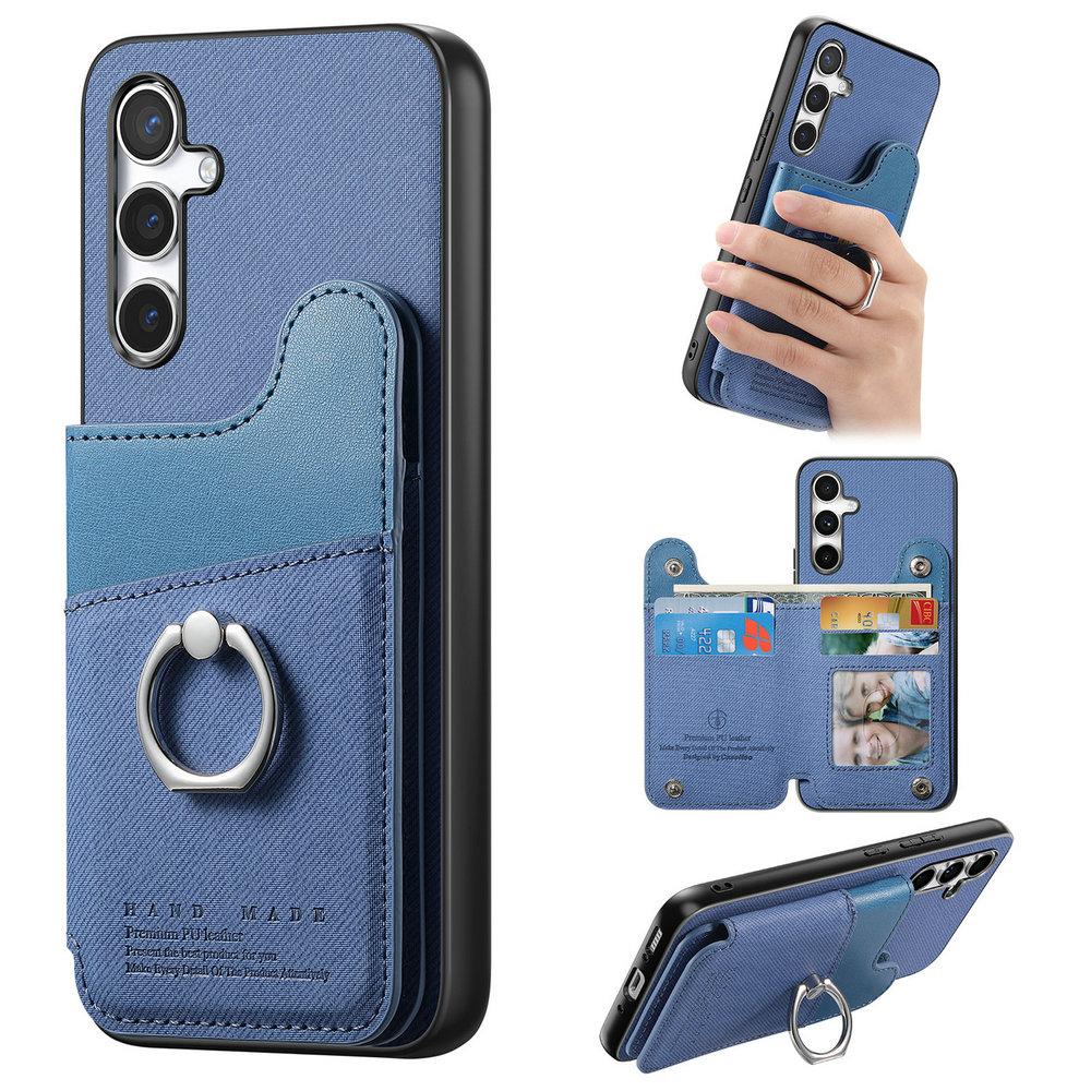RFID Leather Card Back Case for Coque Samsung A56 5G 2026 Ring Holder Wallet Etui Galaxy A36 A26 A17 A16 A06 A 16 17 36 56 Cover
