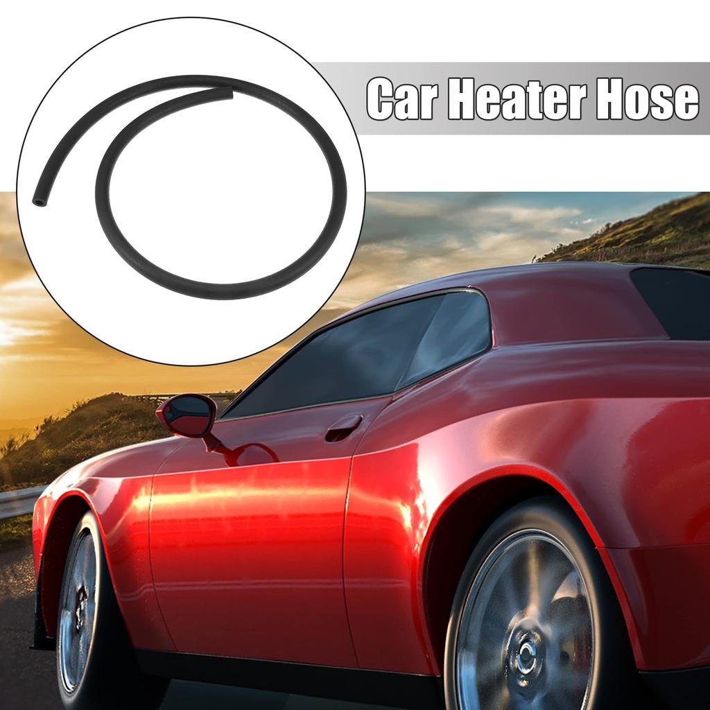 X AUTOHAUX Bilvarmeslange Bil Fleksibel Rett Varmeslange Flerbrukslange Gummi Svart Lengde 1m Indre Diameter 8mm
