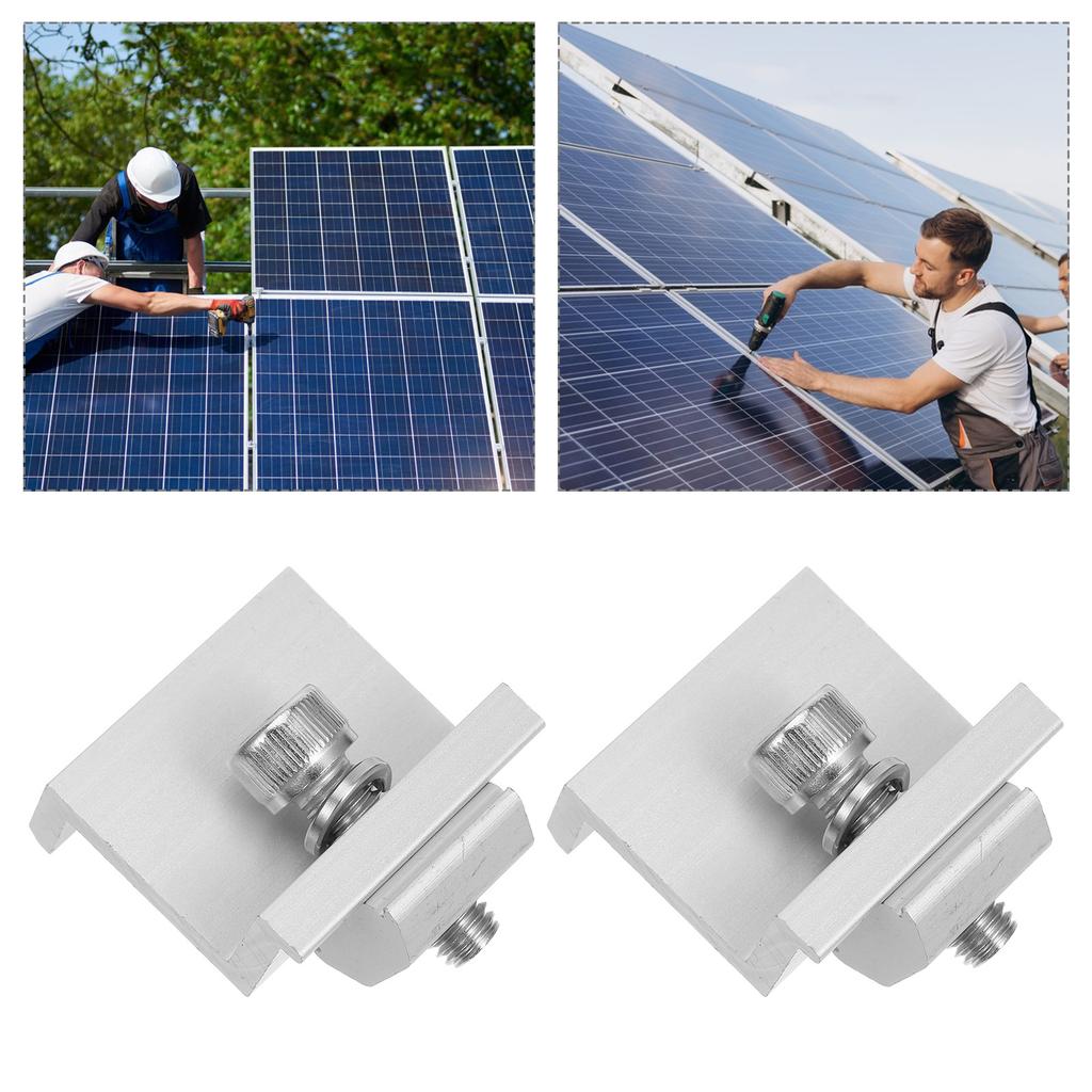 12Pcs Solar Panel Side Pressure Block Component Aluminium Alloy Bracket Easy Install Longevity Versatile Design