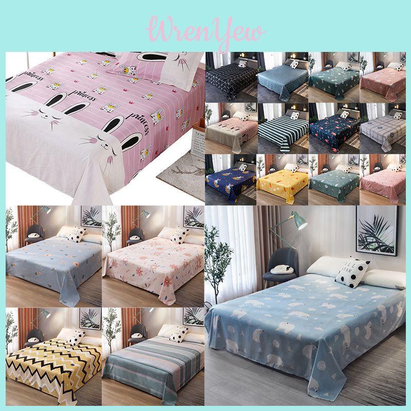 Cartoon Flat Sheet Mattress Cover With Anti-fade Soft Material For Home Or Dormitory**