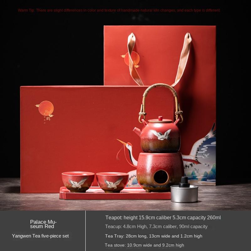 Tea-Boiling Stove Alcohol Stove Outdoor Water Wine Warmer Furnace Temperature Tea Stove Kung Fu Tea Set Ceramic Tea Set