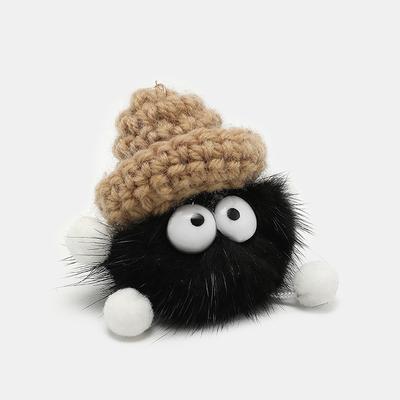 Craftsmanship Workshop New Year Gift Small Coal Ball Bag Pendant Bookbag Cute Ugly Thing Doll Pendant Keychain