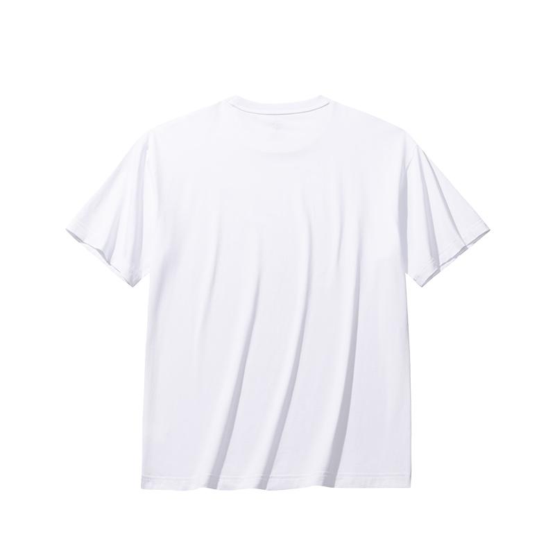 Anta Comfortable Breathable Solid Color Round Neck Versatile Short Sleeve T-Shirt Men Tops Pure-White 972528125-1