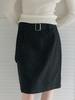 Elssibeui Polka Dot Belted Skirt_Black